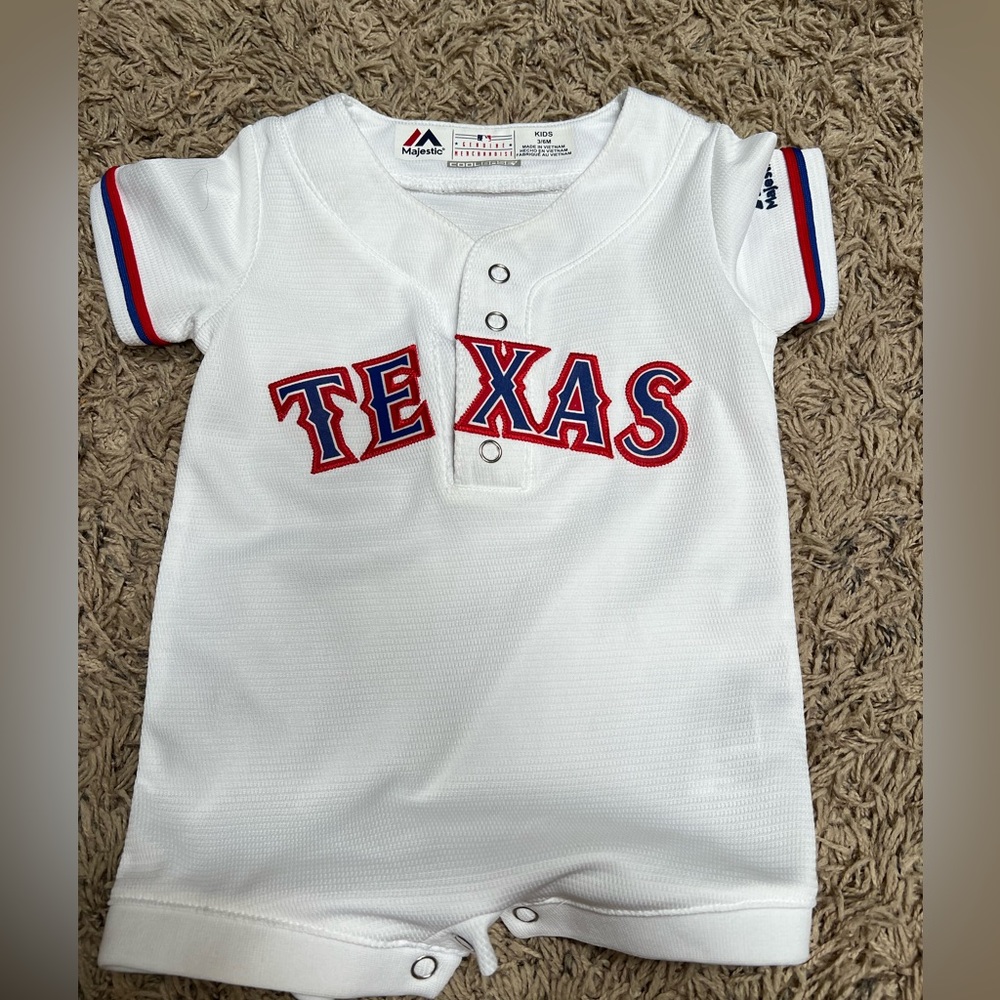 GO RANGERS! Cute uniform 3-6 months. Like new